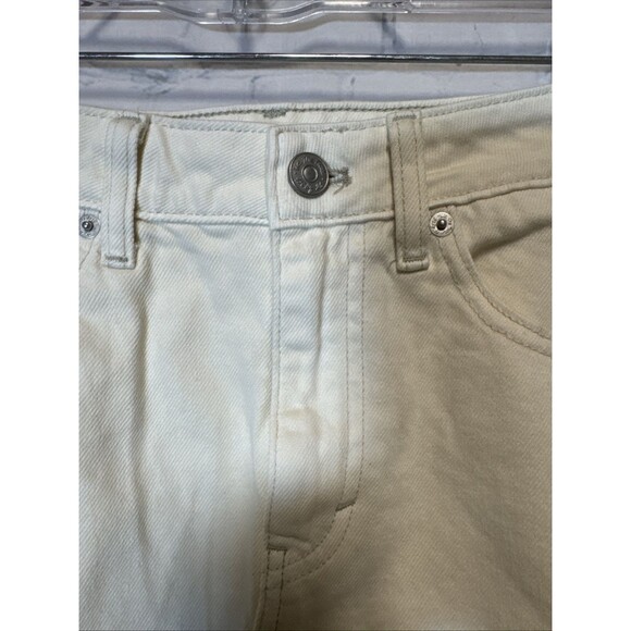 We The Free Mini Denim Skirt Size 26 Off White Ivory Distressed Raw Cut Off - Picture 5 of 9